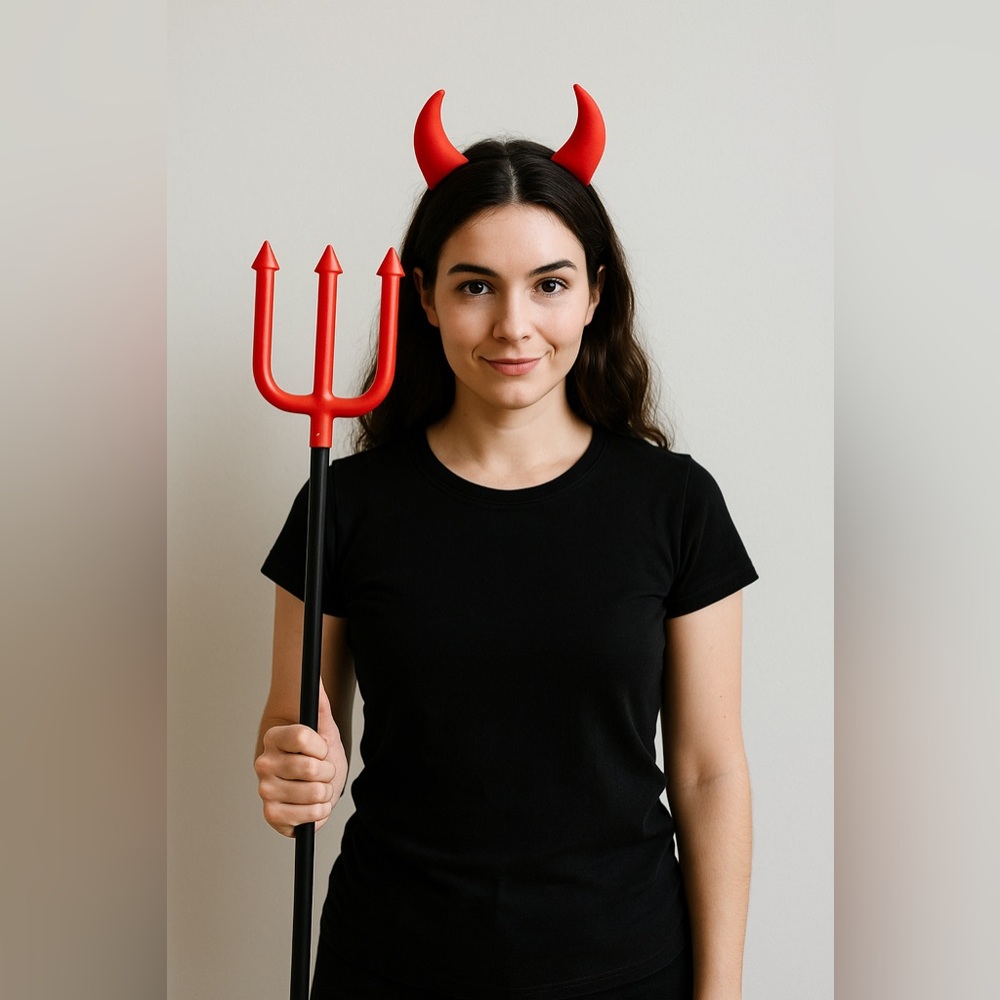 47” Red Devil Trident – Halloween Prop - Picture 1 of 5